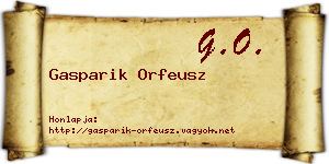 Gasparik Orfeusz névjegykártya